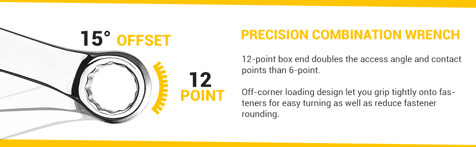 DEKOPRO Combination Wrench Set, SAE&Metric, 1/4'' to 1'' & 8-22mm, 12-Point - Image 13