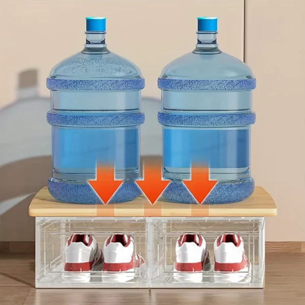 10 Pack Large Shoe Boxes Clear Plastic Stackable,Shoe Storage Organizer with Lids - Image 9