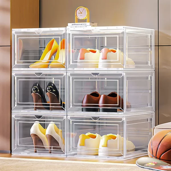 10 Pack Large Shoe Boxes Clear Plastic Stackable,Shoe Storage Organizer with Lids - Image 10