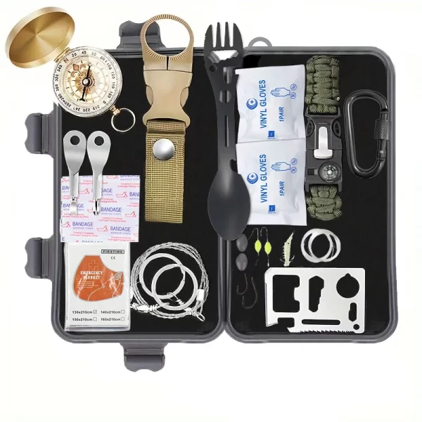 Survival Kit, Professional Survival Gear Equipment Tools First Aid Supplies