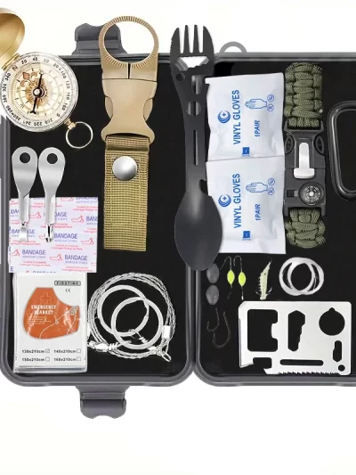 Survival Kit, Professional Survival Gear Equipment Tools First Aid Supplies