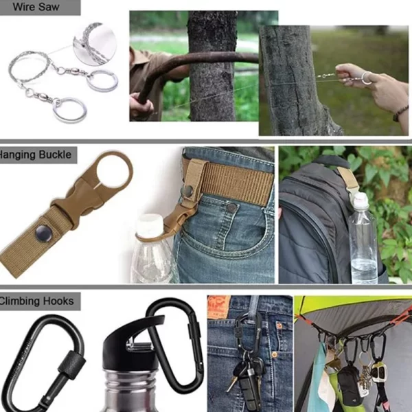 Survival Kit, Professional Survival Gear Equipment Tools First Aid Supplies - Image 6