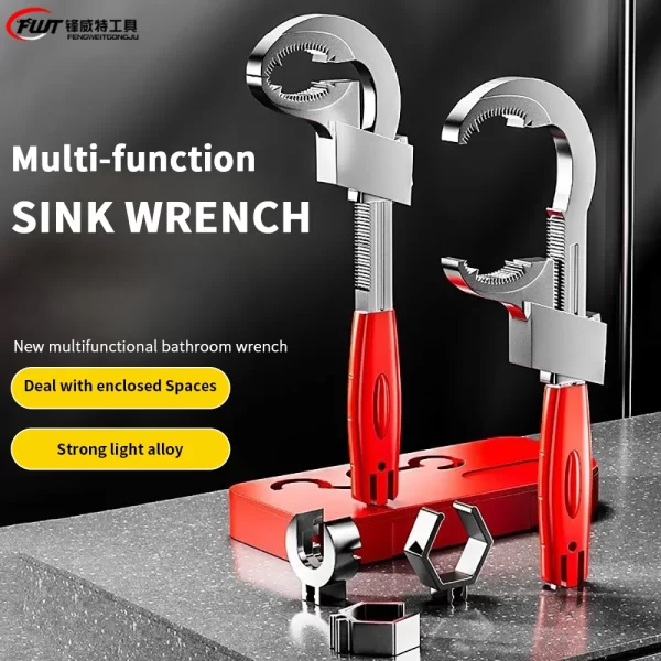 Multi-Function Sink Wrench – Universal Large Opening Faucet Tool