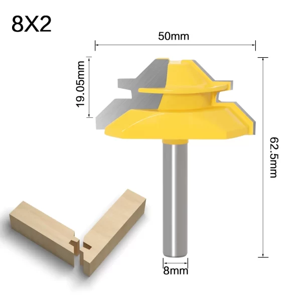 8MM 45 Degree Lock Miter Router Bit Tenon Milling Cutter - Image 20