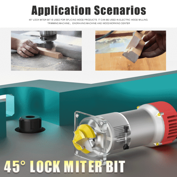 8MM 45 Degree Lock Miter Router Bit Tenon Milling Cutter - Image 12