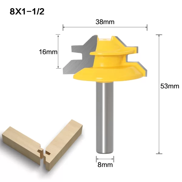 8MM 45 Degree Lock Miter Router Bit Tenon Milling Cutter - Image 4