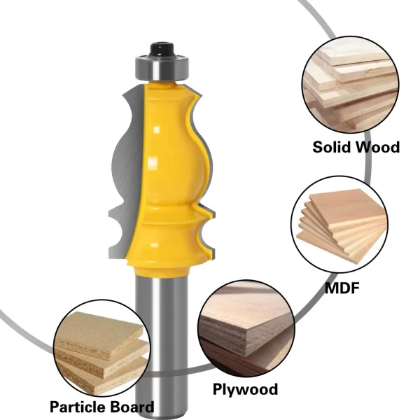 1PC Architectural Molding Router Bit - 1/2" Shank 12mm 8mm shank - Image 9