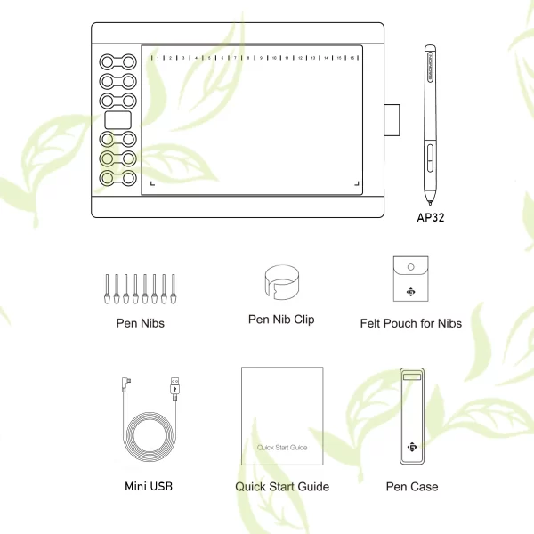 GAOMON M106K PRO 10'' Graphics Drawing Tablet with 8192 Levels Tilt Supported Battery-free Art Stylus for Windows/Mac/Android OS - Image 15