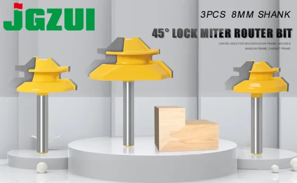 8MM 45 Degree Lock Miter Router Bit Tenon Milling Cutter - Image 11