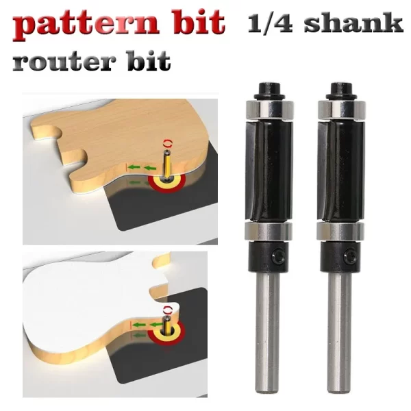 Flush Trim Top & Bottom Bearing Router Bit - 1/4" Shank - Image 7