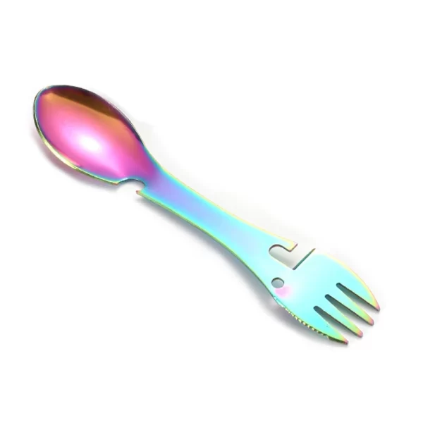 Outdoor Survival Tools 5 in 1 Camping Multi-functional EDC Kit Practical Fork Knife Spoon Bottle/Can Opener - Image 8