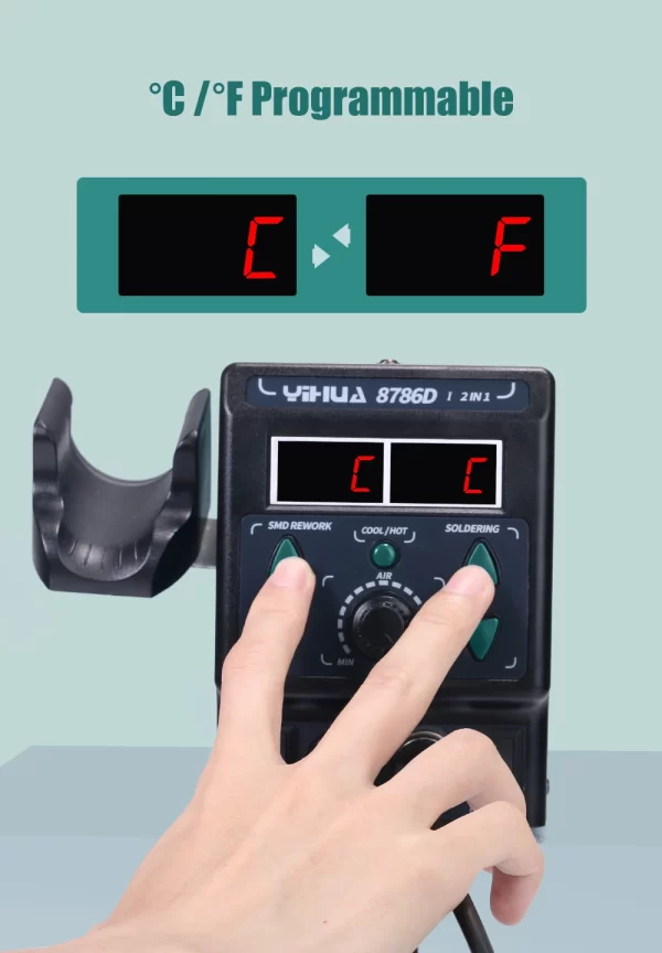YIHUA 8786D Soldering Iron Hot Air Soldering Station Tool Welding Station - Image 18