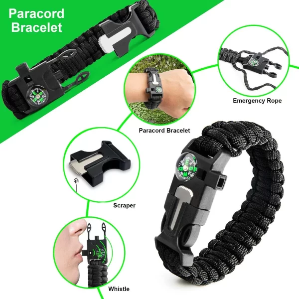 Survival kit set military outdoor travel mini camping tools aid kit emergency - Image 10