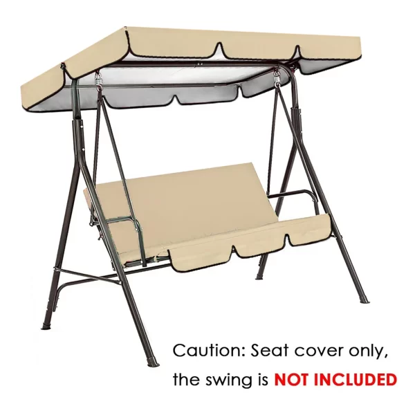 2pcs/set 210D Patio Swing Cover Set Waterproof UV-resistant Swing Canopy Seat Top Awning 190*132*15cm - Image 23