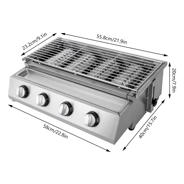 BBQ Propane Gas Stove Grill Stainless Steel Patio Garden Barbecue Grill - Image 6