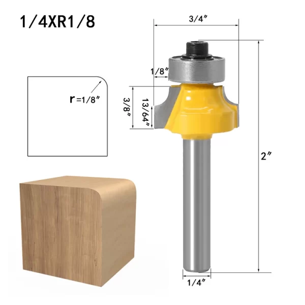 1/4-Inch Shank Roundover Edging Router Bit Set - Image 6