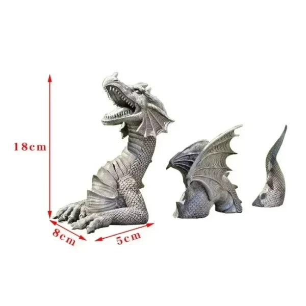 Solar Powered Outdoor Garden Dragon Statue Lovely Meditation Resin Crafts - Image 29