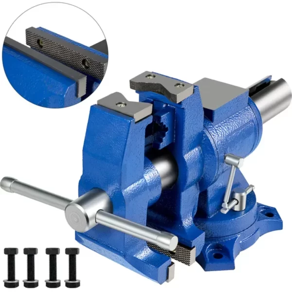 VEVOR 6-inch Heavy-duty Dual-rotating Bench Vise, 360° Rotation - Image 4