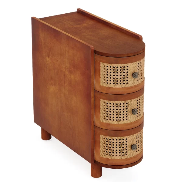 Tribesigns End Table Round Solid Wood Sofa Bedside Narrow Bedroom Side Table - Image 25
