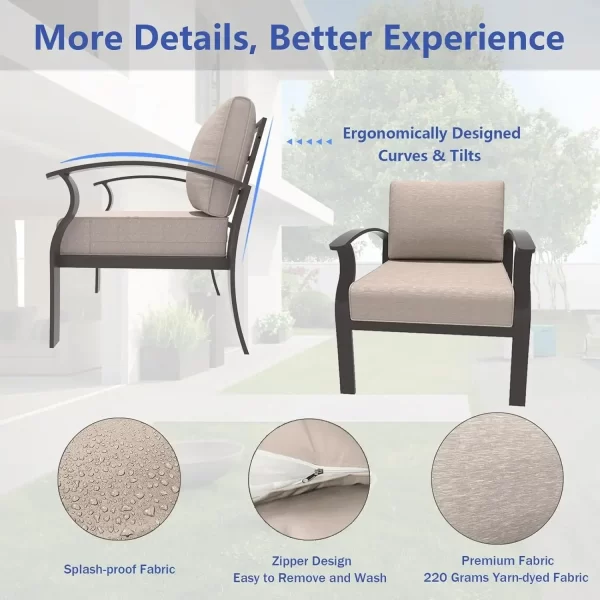 Aluminum Patio Furniture Set  Outdoor Furniture Patio Sectional Sofas Patio - Image 4