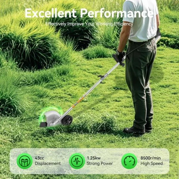 Gas Powered String Trimmer, 2 Stroke Cordless Lawn Edger Gasoline Weed Eater - Image 3