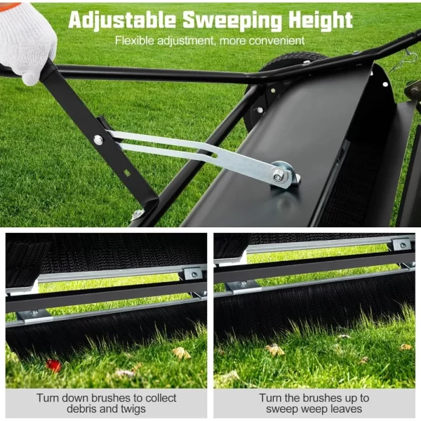 42" Lawn Sweeper Tow Behind, Yard Sweeper w/26Cu.FT - Image 4