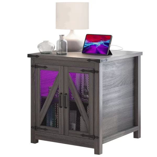 24" Farmhouse End Table, Large Sofa Side Table - Image 7