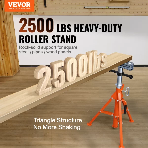 VEVOR Roller Stand 2500 LBS Load Capacity 27.6"-52" Adjustable - Image 2
