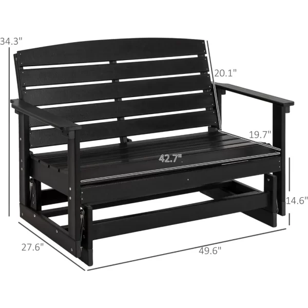 2-Person Outdoor Glider Bench Patio Double Swing Rocking Chair - Image 3
