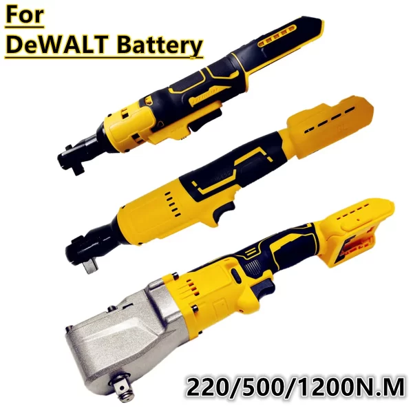For DeWALT 20V 18V Battery 220/500/1200NM Electric Ratchet Wrench  1/2'' 3/8''