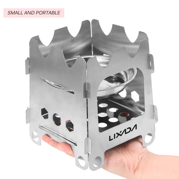 Lixada Titanium Outdoor Camping Stove Portable Ultralight Folding Wood Stove - Image 9
