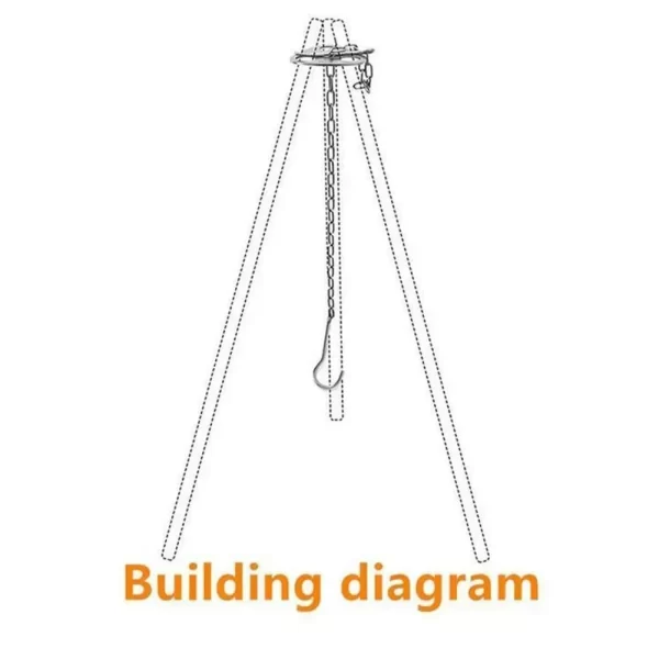 Portable Detachable Outdoor Barbecue Tripod Hanging Rack Campfire Grill Pot Triangle Stand Set - Image 12
