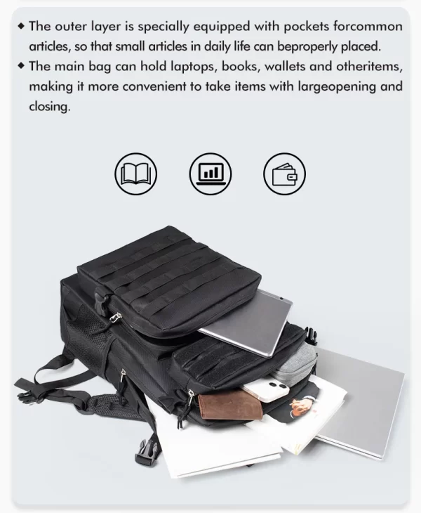 45L/25L Tactical Backpack Men's Travel Large Capacity Rucksacks - Image 46