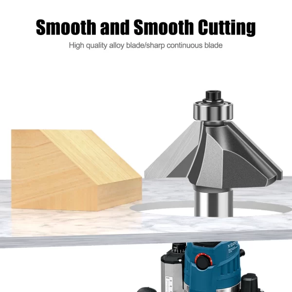1pc 6mm 12mm Shank 45 Degree Bevel Router Bit Woodworking - Image 2