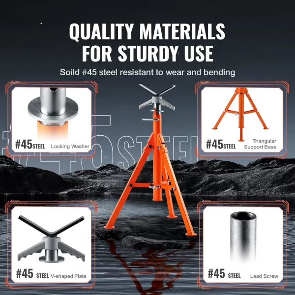 VEVOR Pipe Stand 2500LBS Heavy Duty Pipe Jack Stands - Image 5