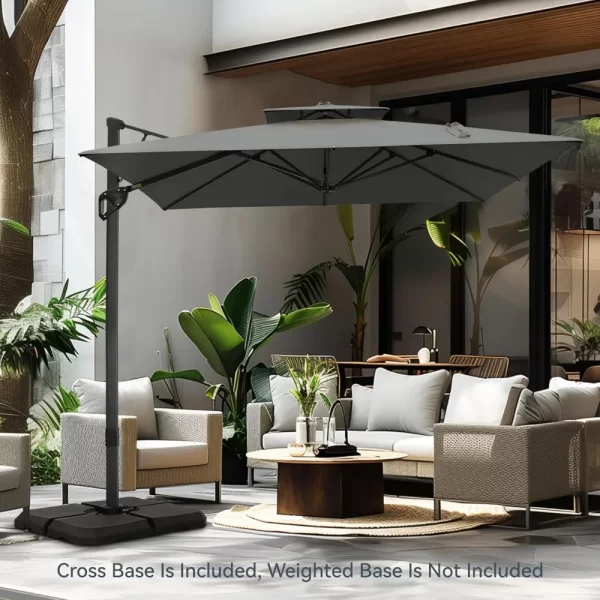9'x 12' Large Patio Umbrella, Outdoor Aluminum Cantilever Umbrella - Image 6