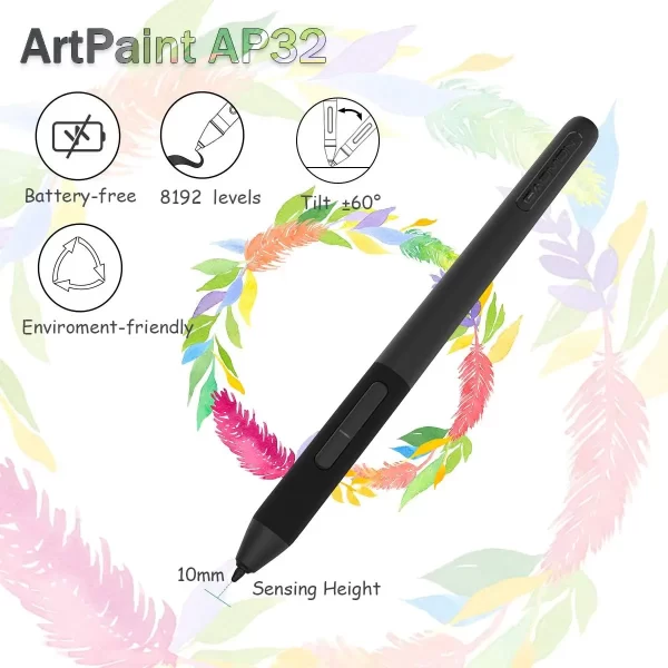GAOMON M106K PRO 10'' Graphics Drawing Tablet with 8192 Levels Tilt Supported Battery-free Art Stylus for Windows/Mac/Android OS - Image 2