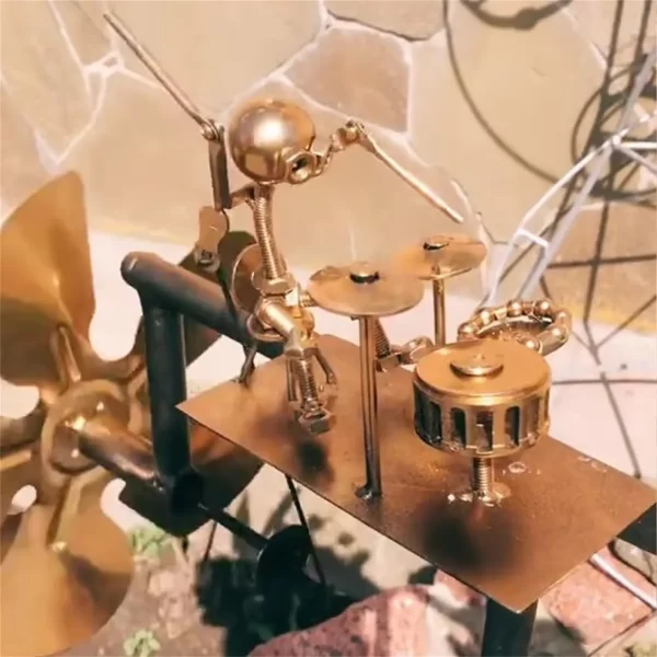 2025 New Metal Drummer Windmill Statue
