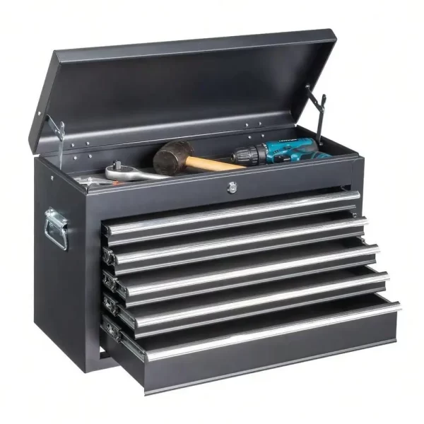 5-Drawer Tool Chest Metal Tool Box Storage Cabinet Organizer with Lock & Keys - Image 4