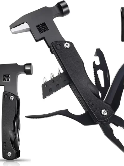 Adjustable Wrench Multitool Hammer for Survival,14in1 Emergency Escape Tool