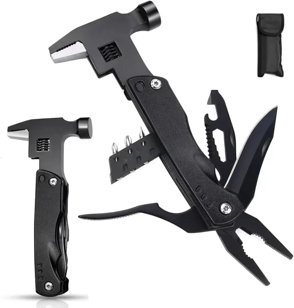 Adjustable Wrench Multitool Hammer for Survival,14in1 Emergency Escape Tool