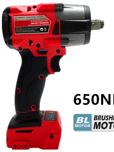 For Milwaukee 18V Battery Brushless Electric Wrench 650N.m Impact Wrench Cordless Driver
