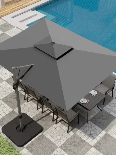 9'x 12' Large Patio Umbrella, Outdoor Aluminum Cantilever Umbrella