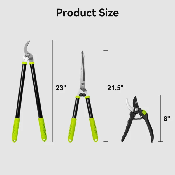 Deli 3-Piece Loppers, Hedge Clippers & Pruners Set - Image 6
