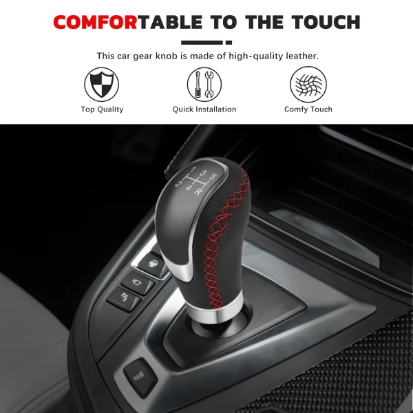 Car PU Leather 5 Speed Shifter Lever With Gear Knob Manual Transmission Gear Shift Knob Car Accessories - Image 14