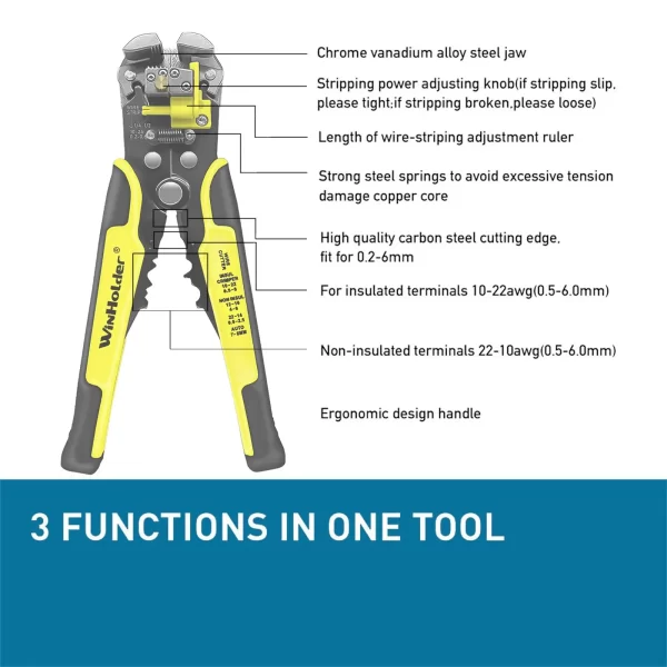 Professional Electrician Wire Tool Cable Wire Stripper Cutter Crimper - Image 5