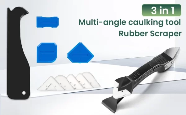 9PCS Caulk Nozzle Applicator Silicone Scraper Sealant Caulking Smooth Remover Tools Kit - Image 10