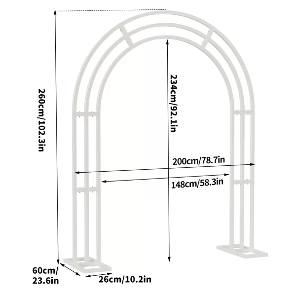 Large White Wedding Arch Stand 3 Layer - Image 6