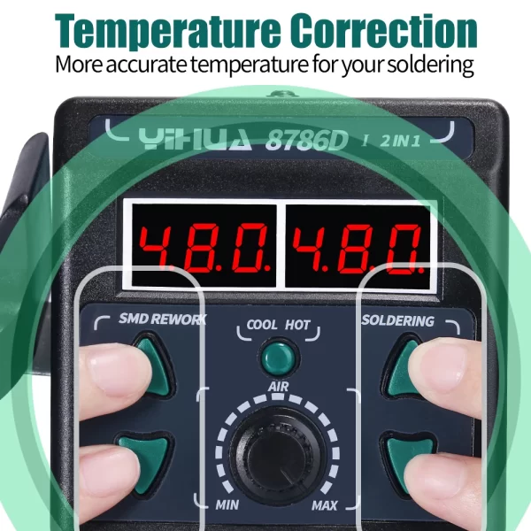 YIHUA 8786D Soldering Iron Hot Air Soldering Station Tool Welding Station - Image 4