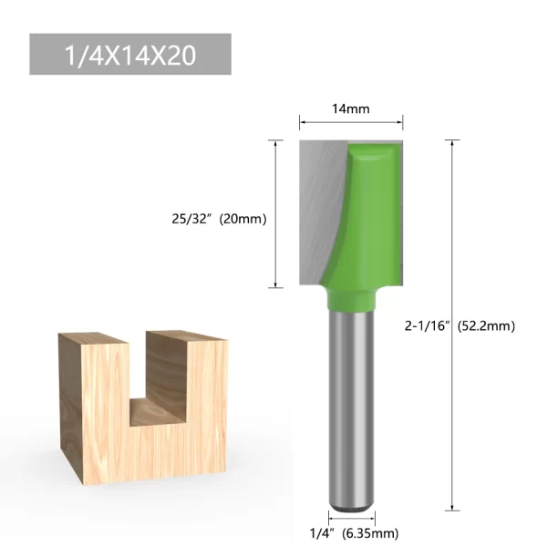 LAVIE 1/4 Shank Cleaning Bottom Bit Straight Router Bit Set - Image 8
